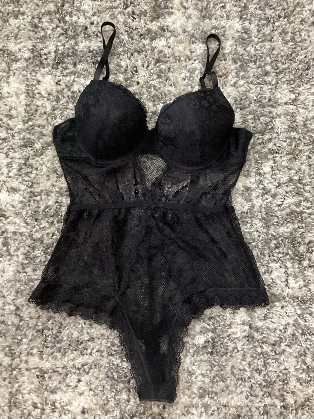 Black Lace Bustier Bodysuit